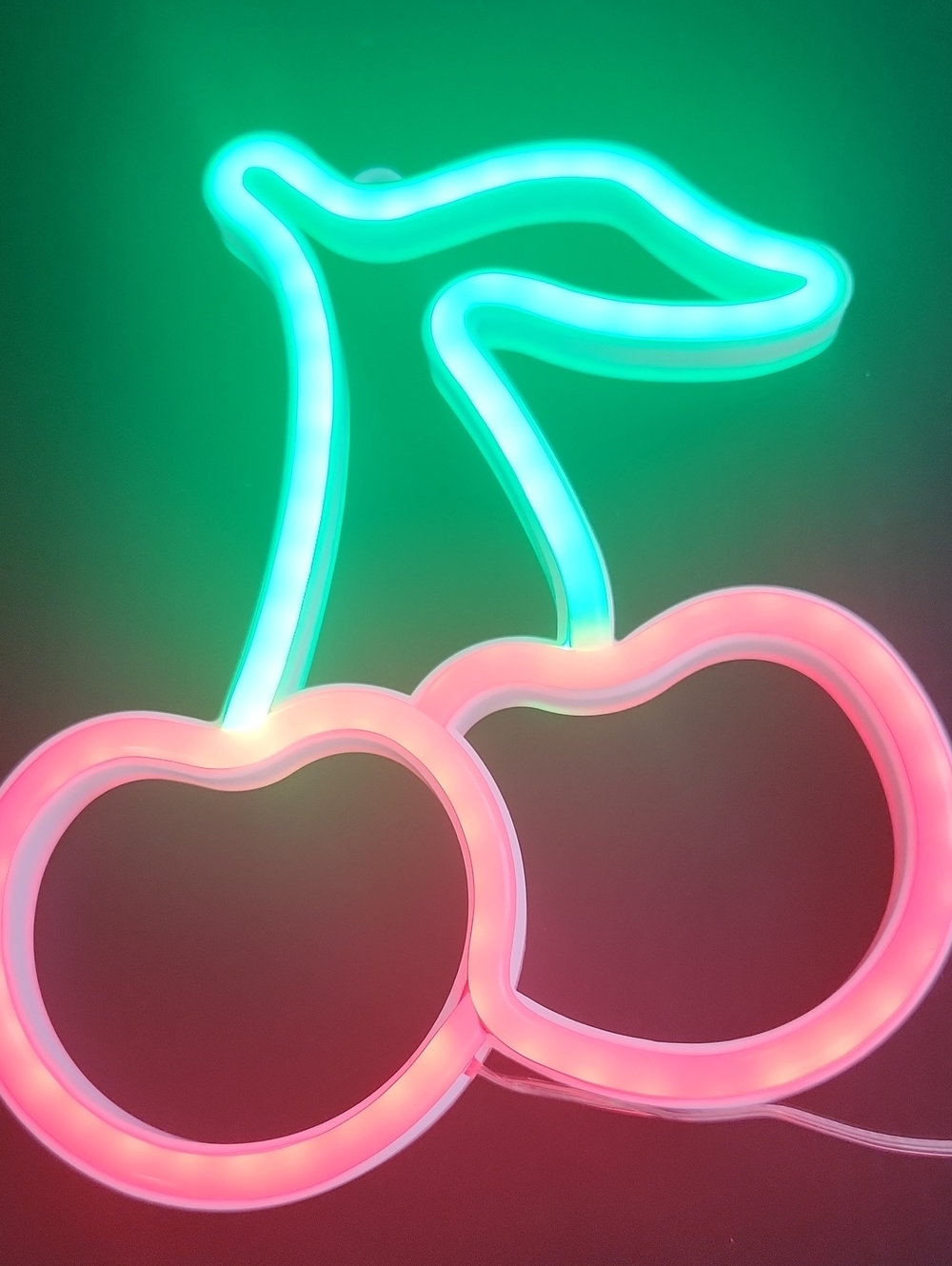 Neon Cherry LED Wall Light - Green Stem